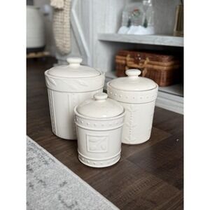 Signature Sorrento Ivory Canister Set Vintage 6744565